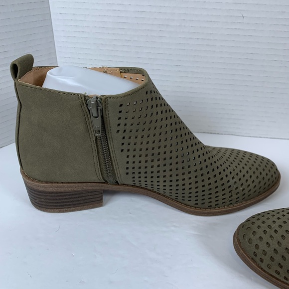Time And True Olive Green Ankle Boots Memory Foam Womens Size 6.5 Zippered S176 - Picture 5 of 11